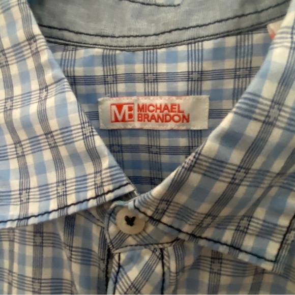 Michael Brandon Blue Lightweight Casual Shirt - Picture 3 of 6